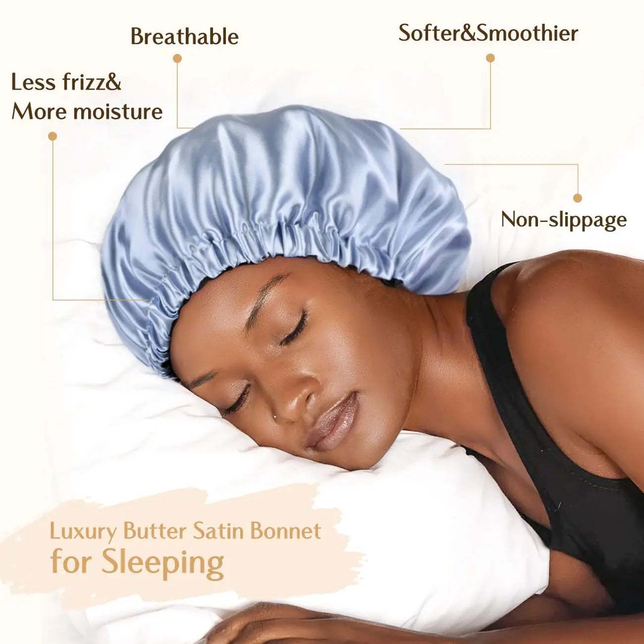 Elastic Double Layer Butter Satin Bonnet YANIBEST