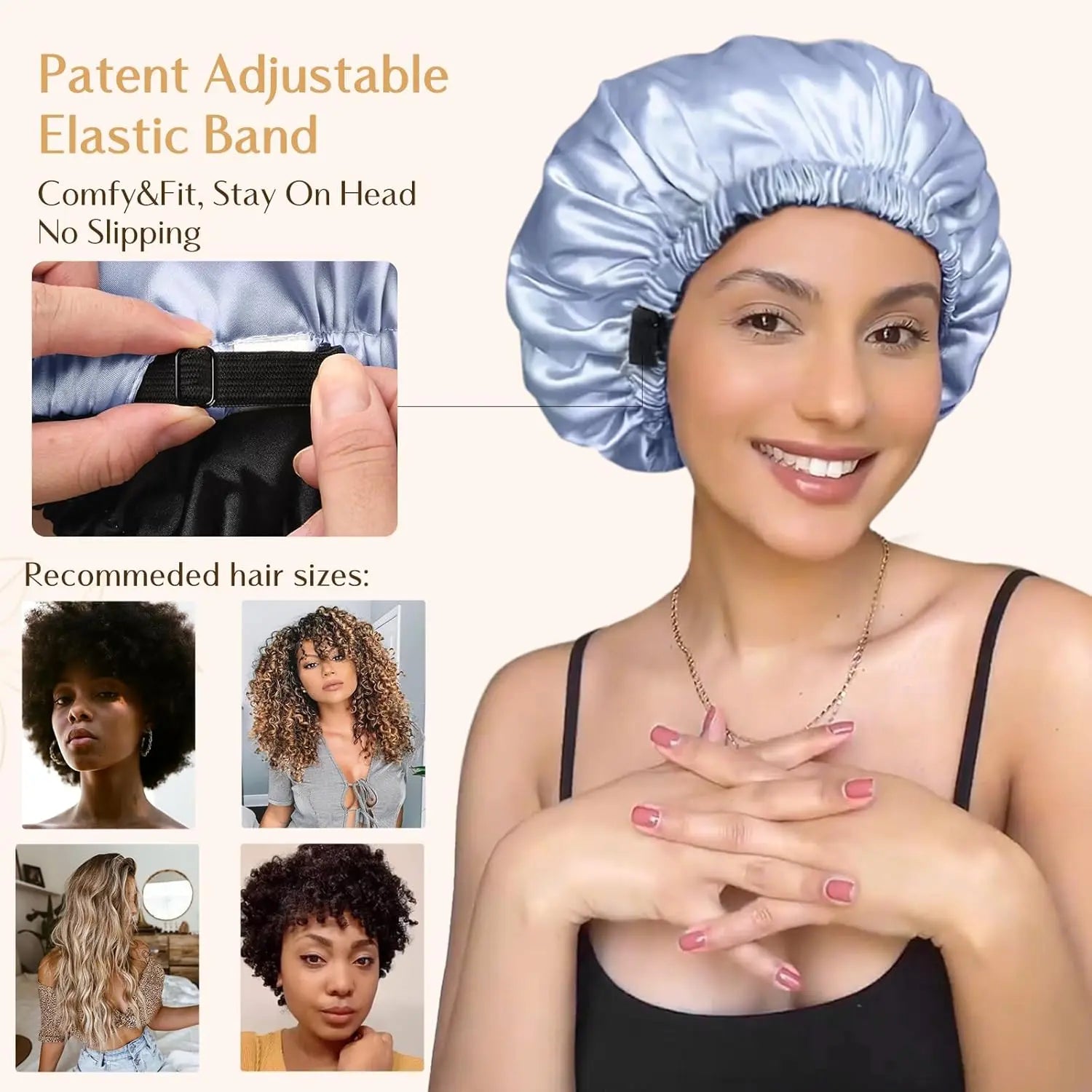 Elastic Double Layer Butter Satin Bonnet YANIBEST