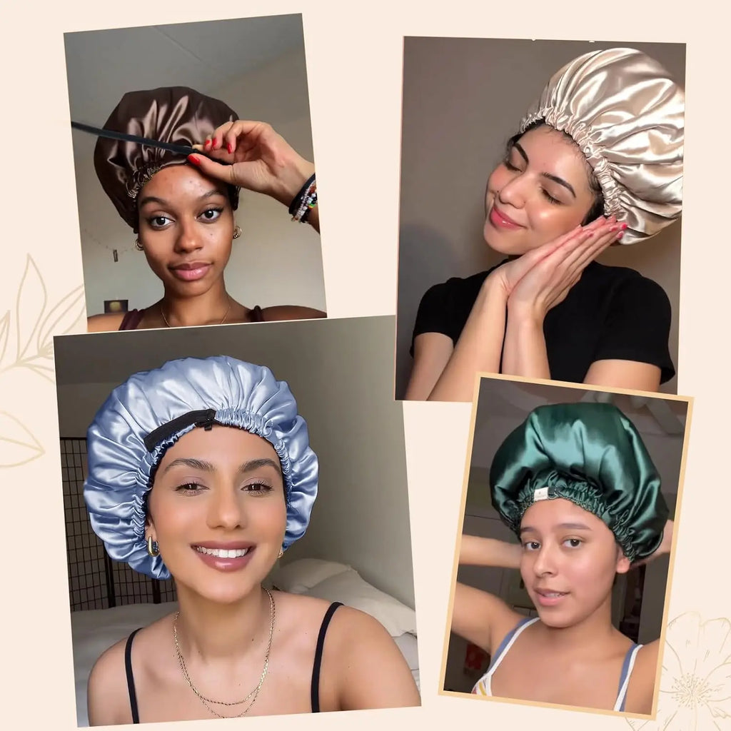 Elastic Double Layer Butter Satin Bonnet YANIBEST