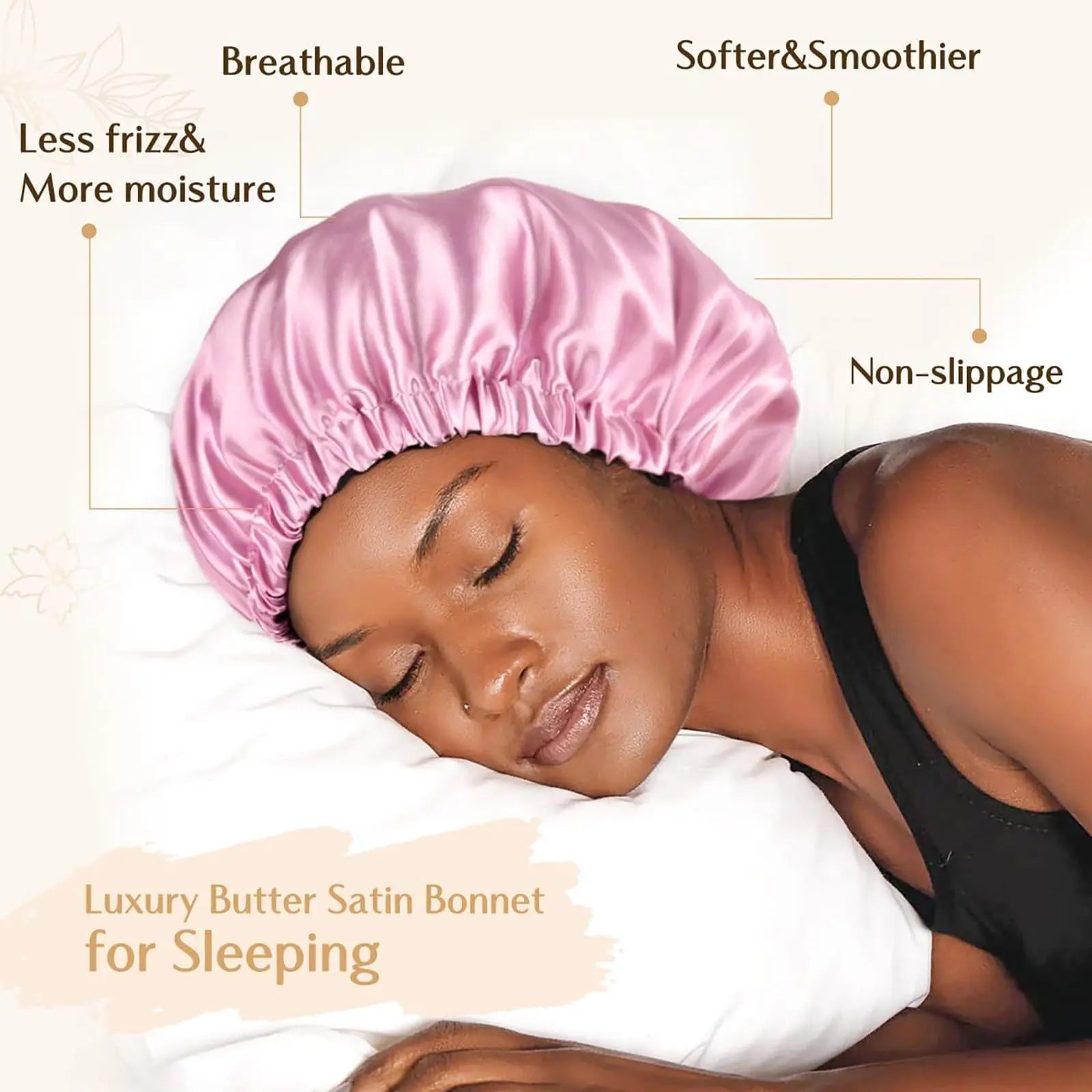 Elastic Double Layer Butter Satin Bonnet YANIBEST