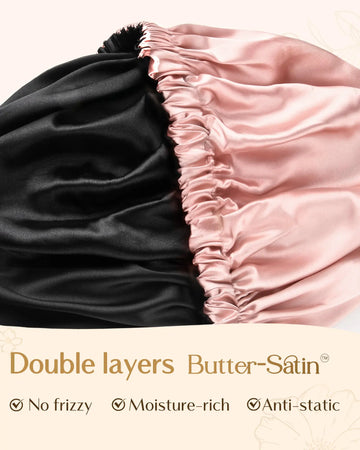 Butter Satin Bonnet Adjustable Elastic - Blush Pink