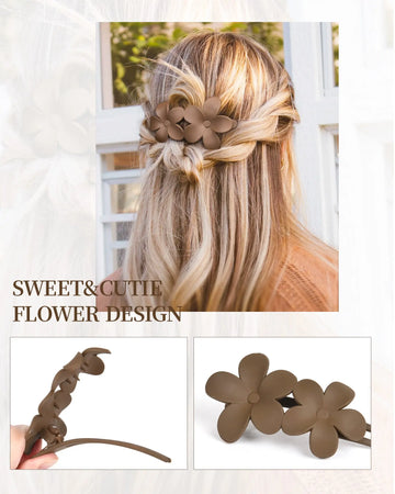 Floral French Concord Flat Hair Clips
