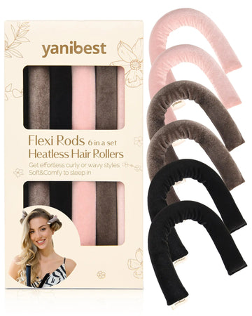 Velvet Heatless Flexi Hair Rollers 6 in 1 Set - Colorful