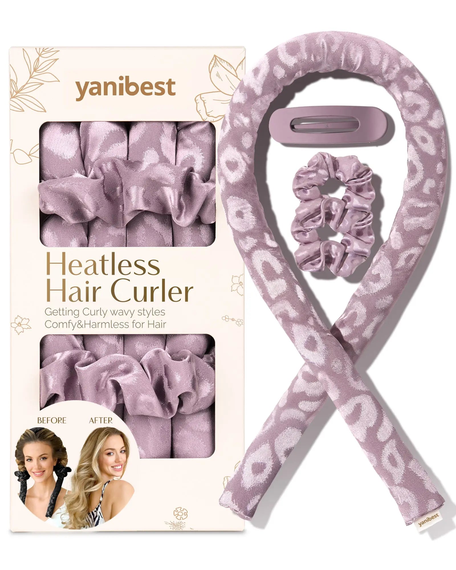 Heatless Hair Curler | Leopard Jacquard YANIBEST 20.99
