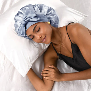 Jaquard Satin Bonnets | Blue Heart YANIBEST