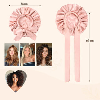 Jaquard Satin Bonnets | Pink Heart - YANIBEST
