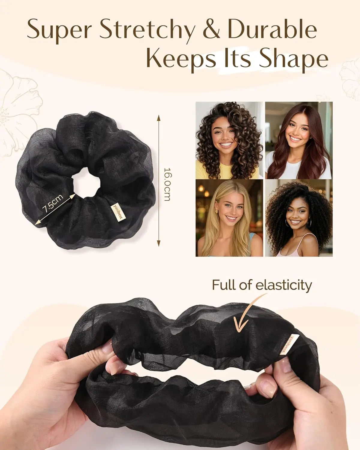 Jumbo Cloud Hair Scrunchie 4 in 1 YANIBEST