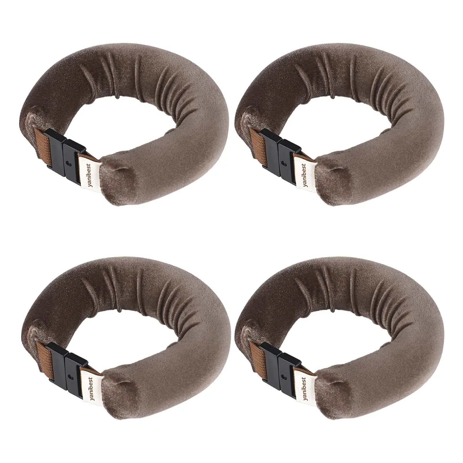 Jumbo Velvet Heatless Flexi Hair Rollers 4 in 1 Set - Chocolate YANIBEST