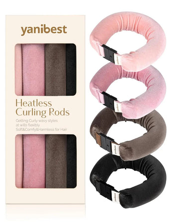 Jumbo Velvet Heatless Flexi Hair Rollers 4 in 1 Set - Colorful YANIBEST