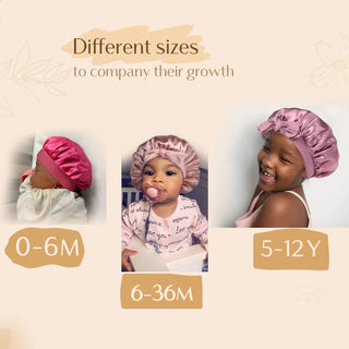 Kids Satin Bonnet| Baby Pink+Hot Pink YANIBEST