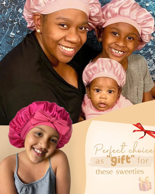 Kids Satin Bonnet| Baby Pink+Hot Pink YANIBEST 17.98