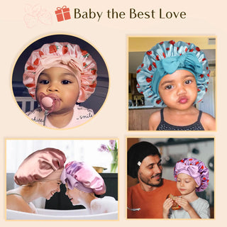 Kids Strawberry Satin Bonnet-Pink/Purple YANIBEST