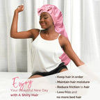 Long Tail Satin Bonnet wiht Tie Band|  Millennium Pink - YANIBEST
