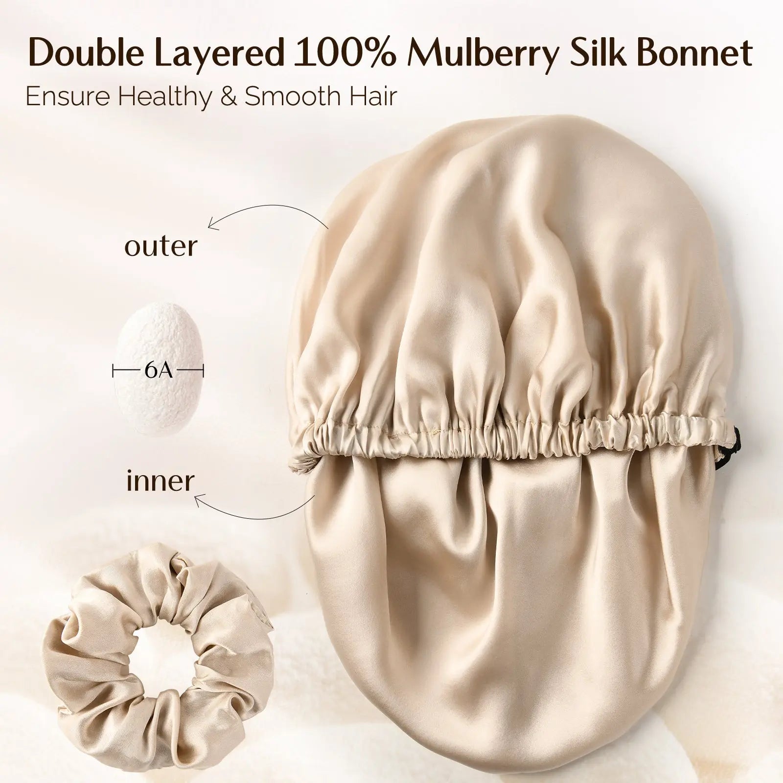 Mulberry Silk Bonnet Adjustable Elastic YANIBEST