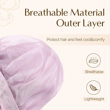 Breeze Satin Bonnet with Tie Band - Purple