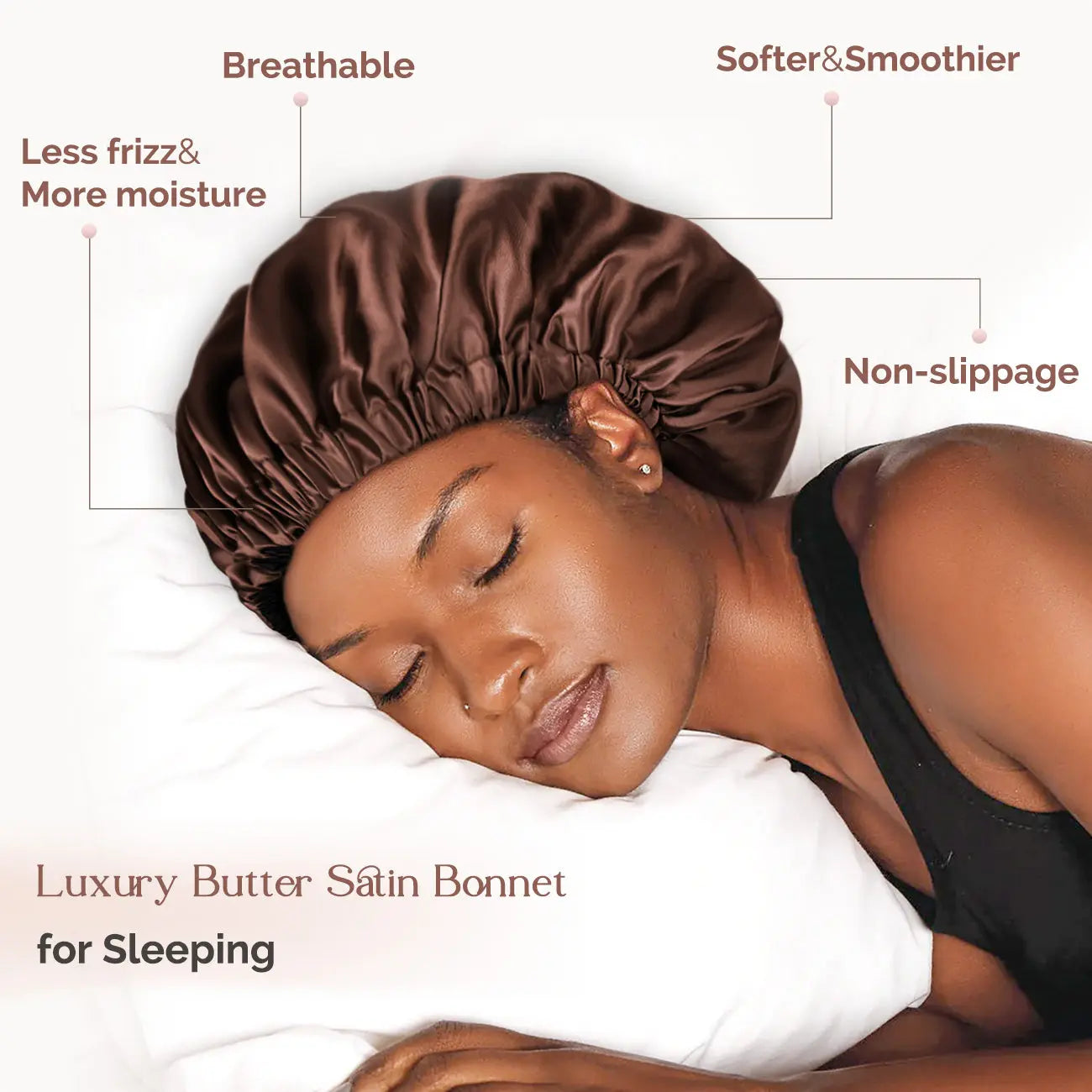 Reversible Satin Bonnet with Scrunchie| Brown&Golden YANIBEST