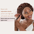 Reversible Satin Bonnet with Scrunchie| Brown&Golden YANIBEST