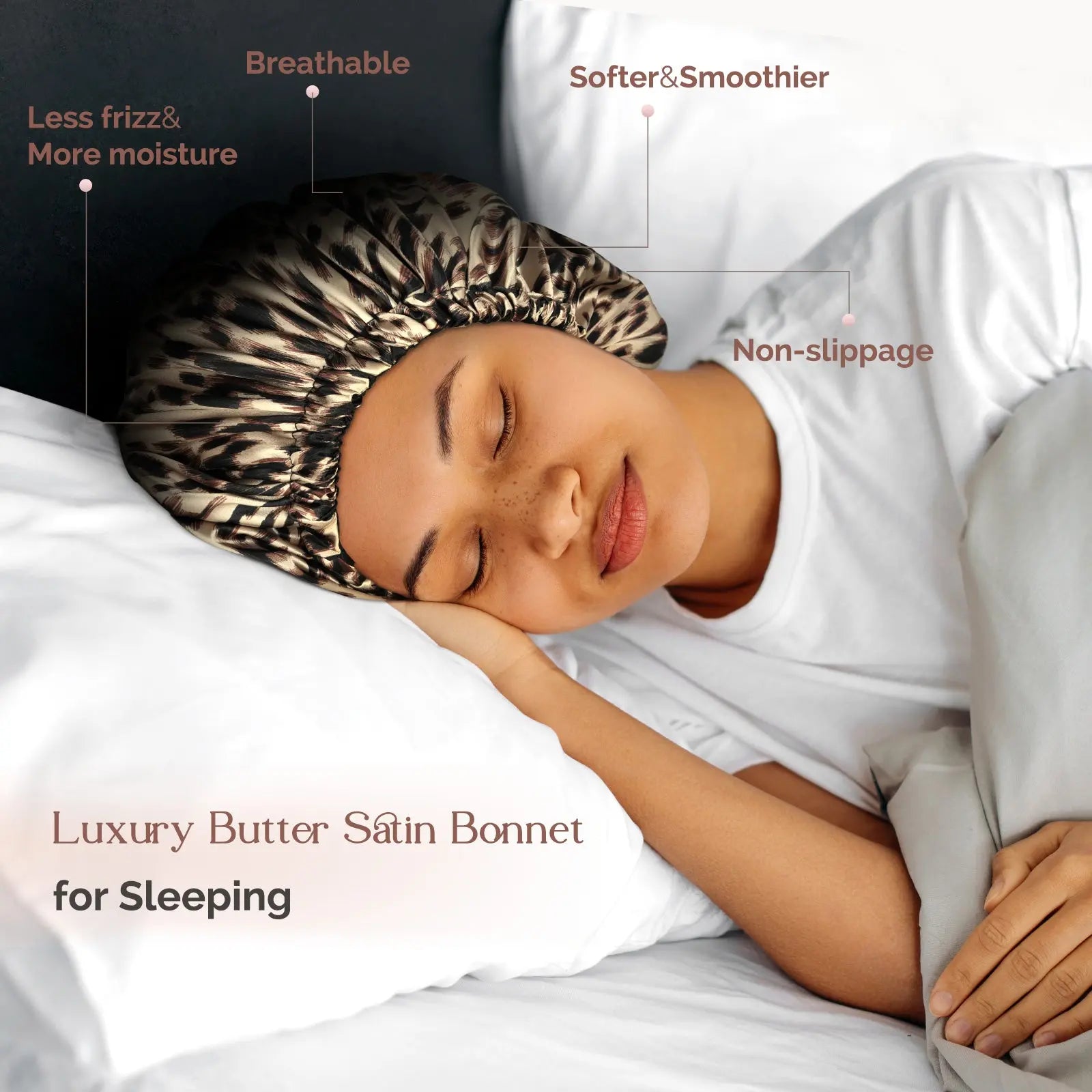 Reversible Satin Bonnet with Scrunchie| Leopard YANIBEST