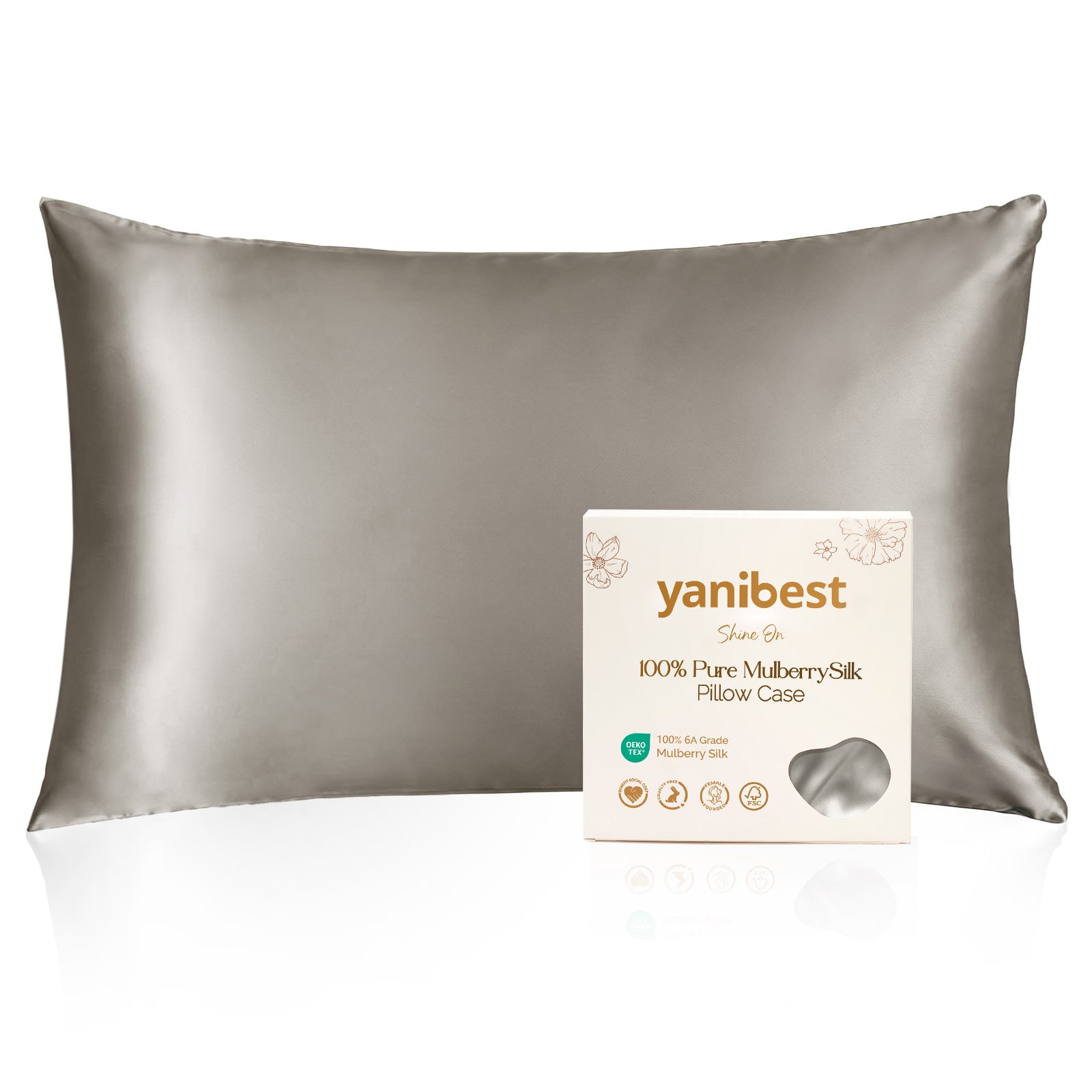 Mulberry Silk 22 MOMME Luxury Pillowcase | Morden Gray