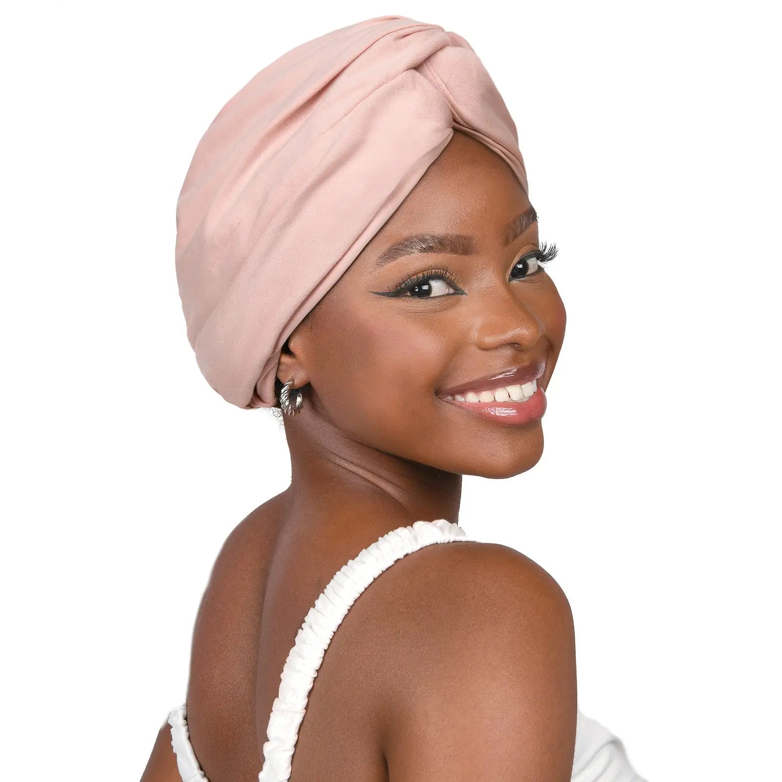 Satin Lined Knotted Turban| Millennium Pink - YANIBEST