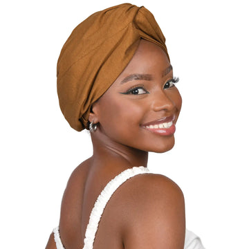 Satin Lined Knotted Turban | Yellow