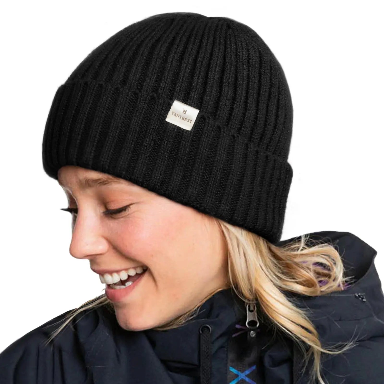 Satin Lined Winter Beanie Hat| Black - YANIBEST