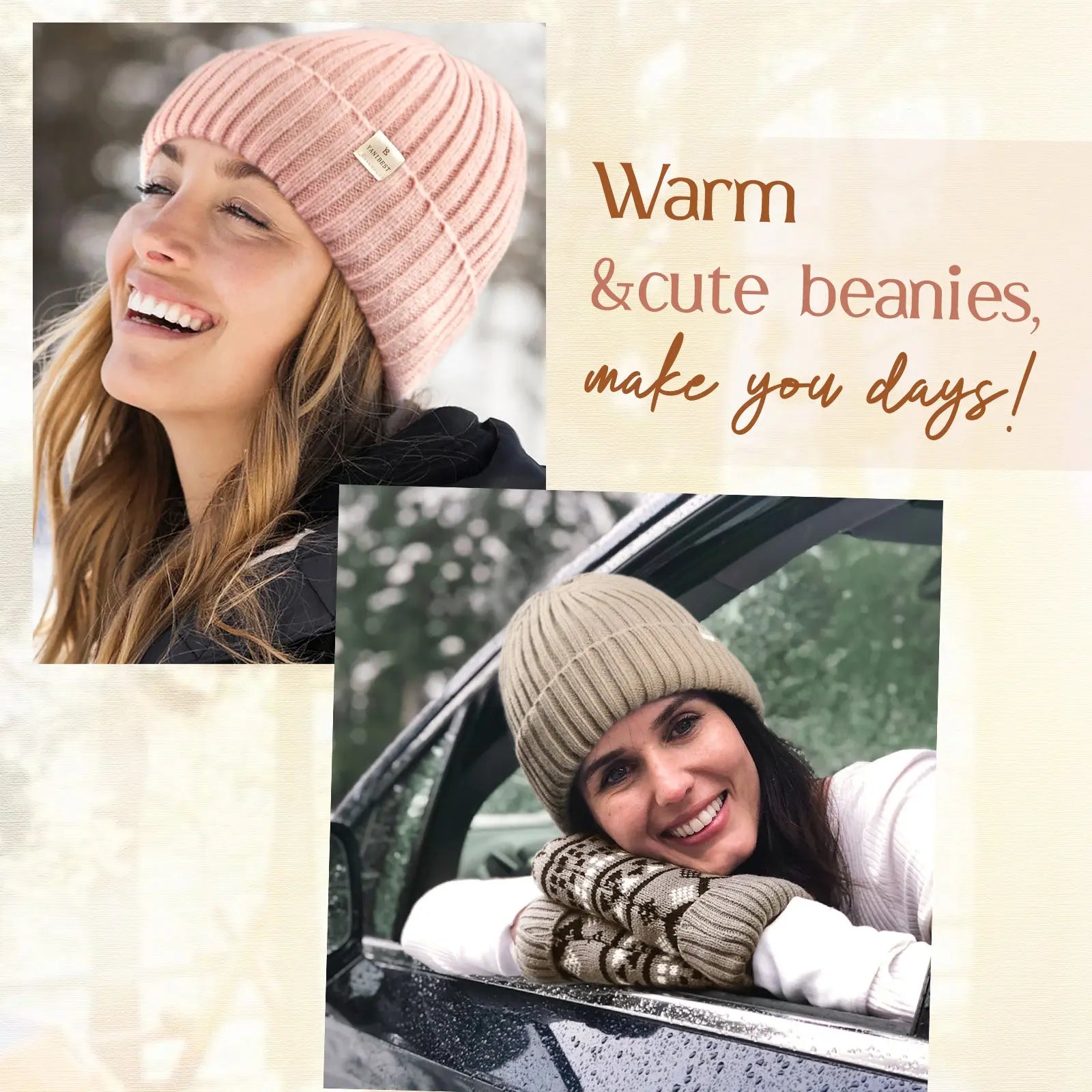 Satin Lined Winter Beanie Hat| Black - YANIBEST