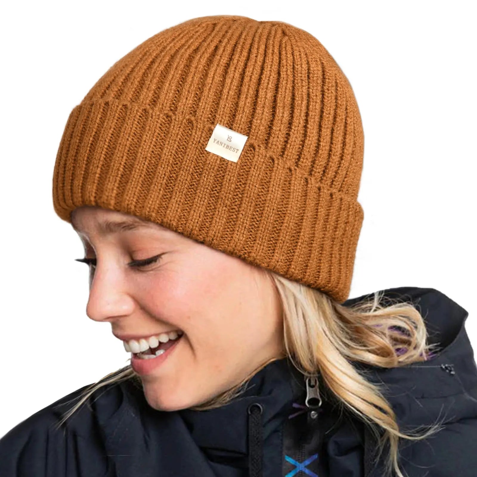 Satin Lined Winter Beanie Hat| Dark Orange - YANIBEST