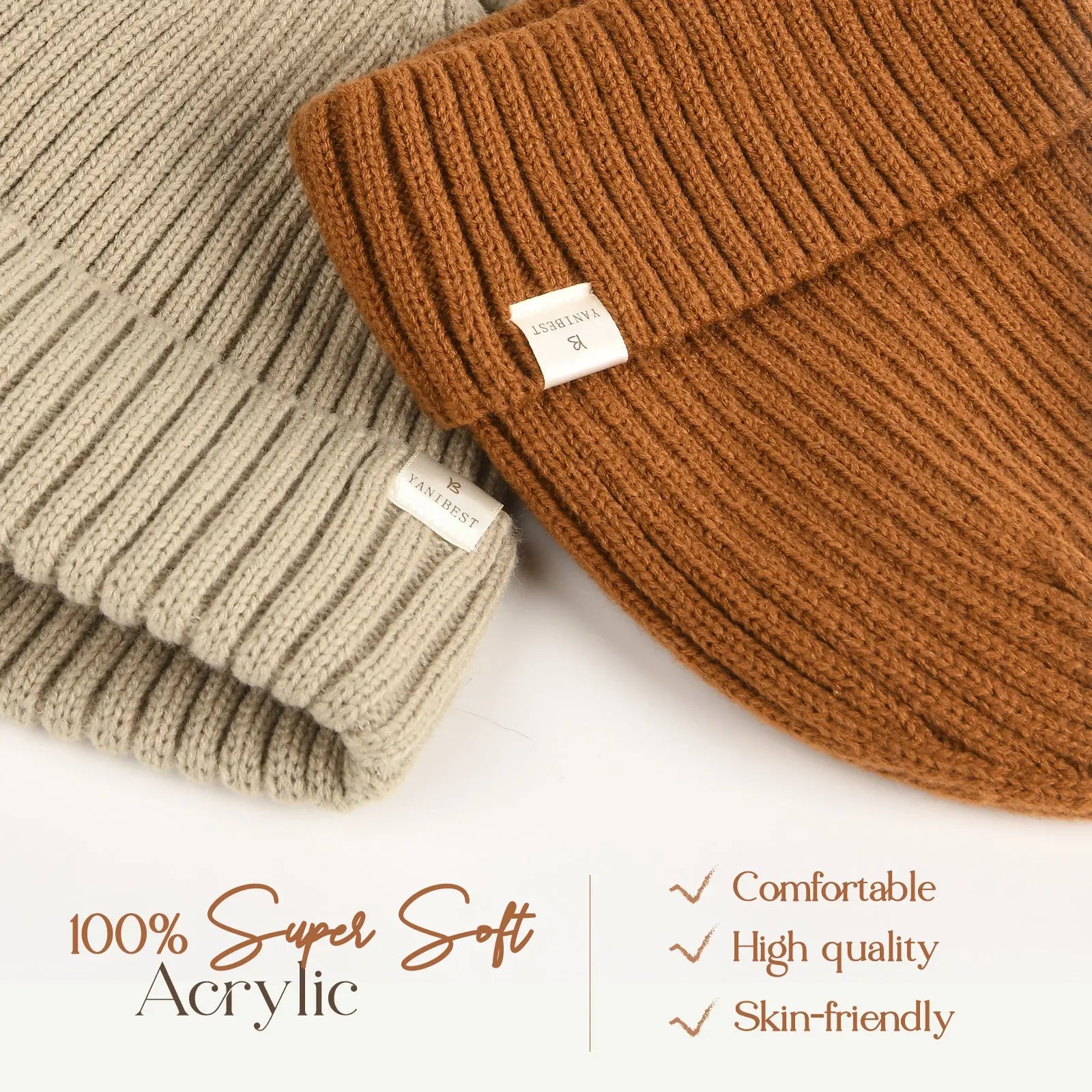 Satin Lined Winter Beanie Hat| Dark Orange - YANIBEST