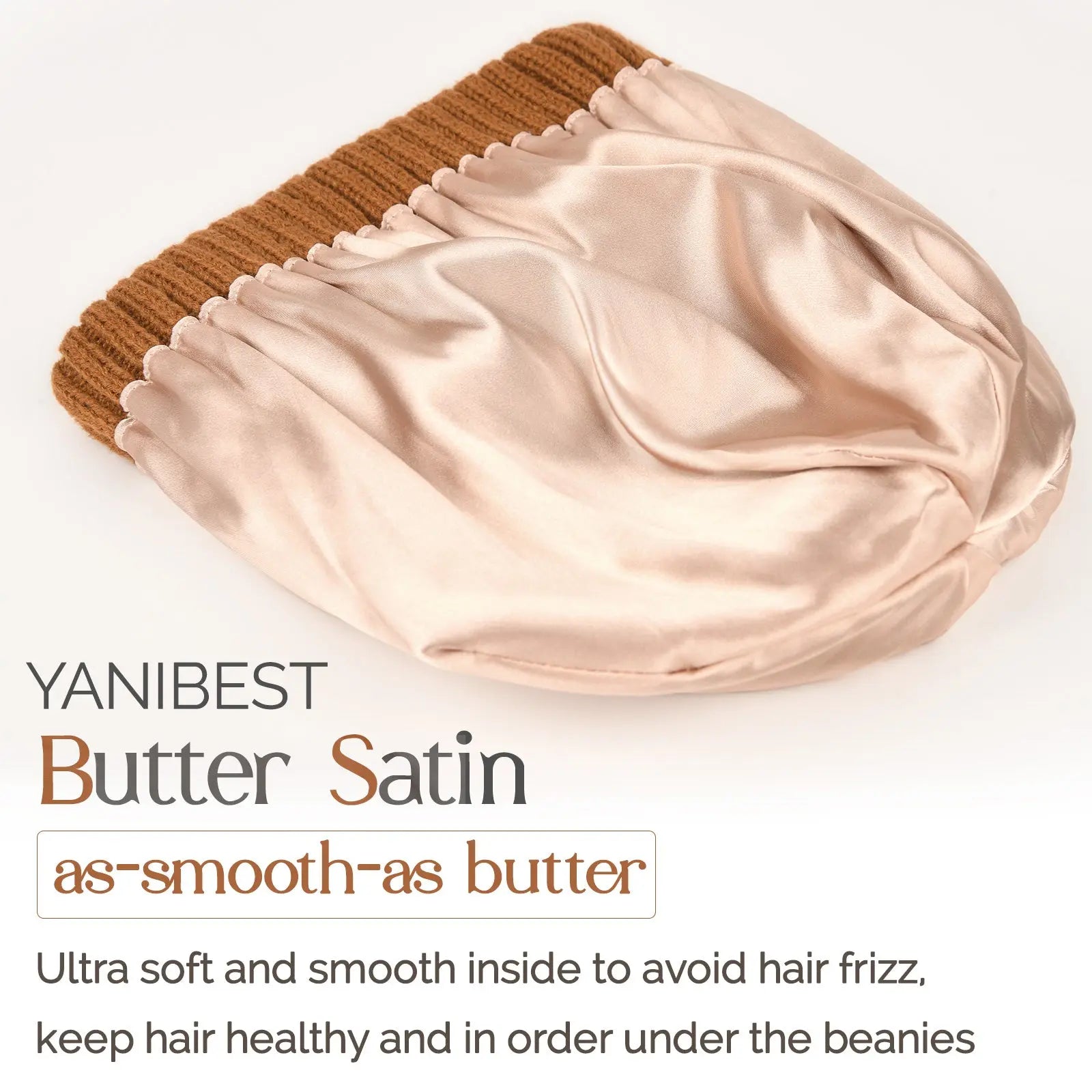 Satin Lined Winter Beanie Hat| Dark Orange - YANIBEST