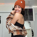 Satin Lined Winter Beanie Hat| Honey Orange YANIBEST