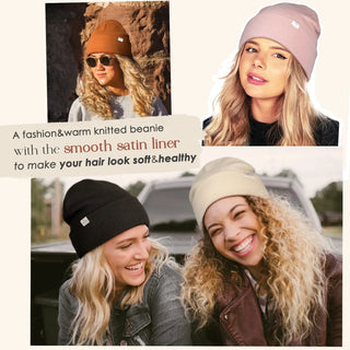 Satin Lined Winter Beanie Hat| Rose Pink YANIBEST