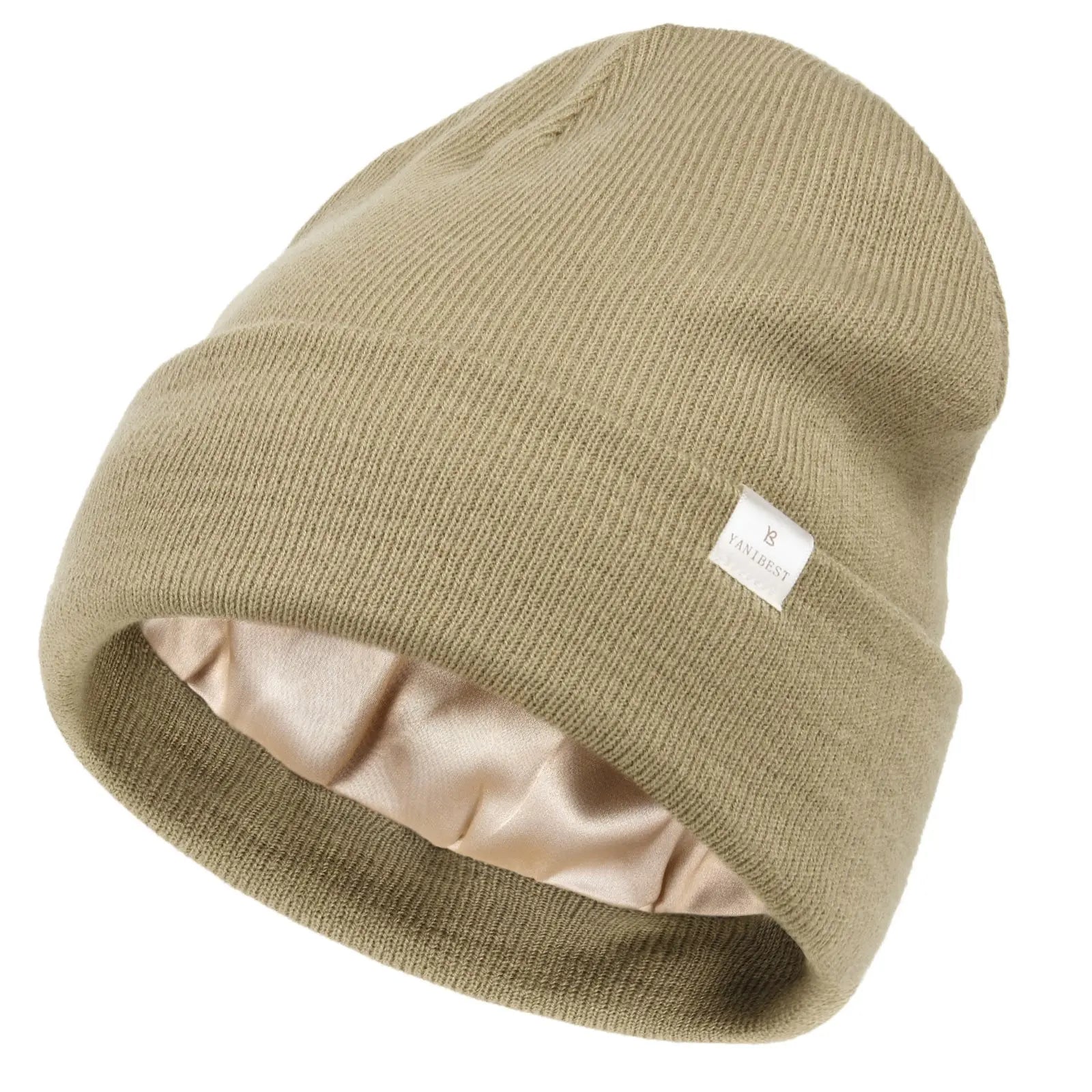Satin Lined Winter Beanie Hat| Treegreen - YANIBEST