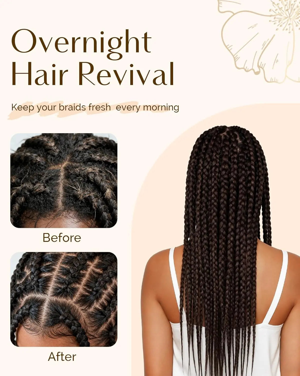 Silk Breeze Satin Bonnet For Braids with Tie Band - Pink YANIBEST