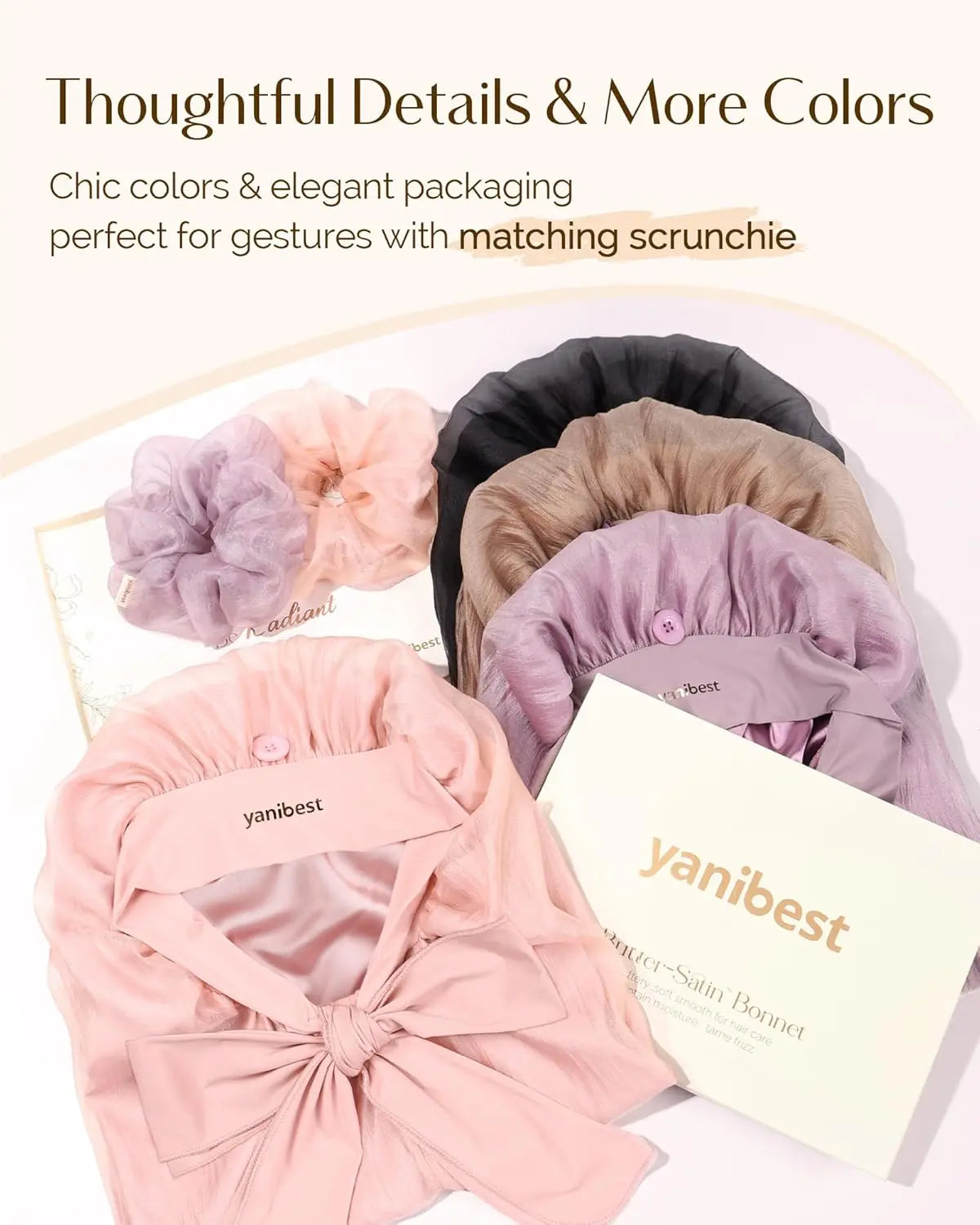 Silk Breeze Satin Bonnet For Braids with Tie Band - Purple YANIBEST