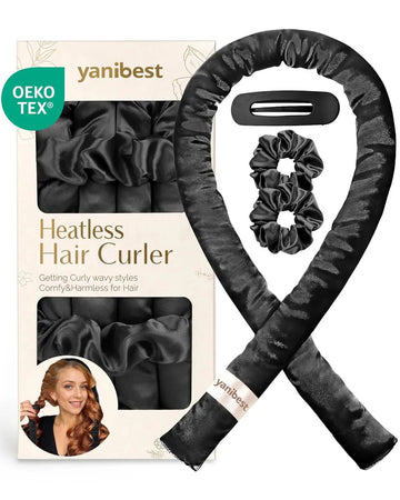 Silky Heatless Hair Curler Rods - Black