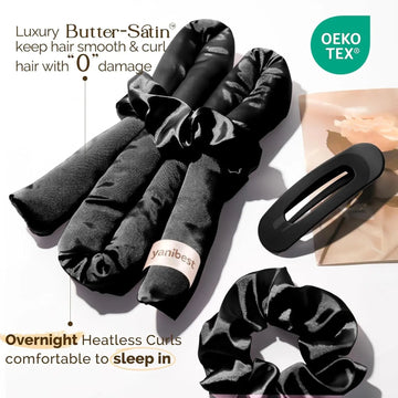 Silky Heatless Hair Curler Rods - Black