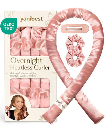 Silky Heatless Hair Curler Rods - Pink