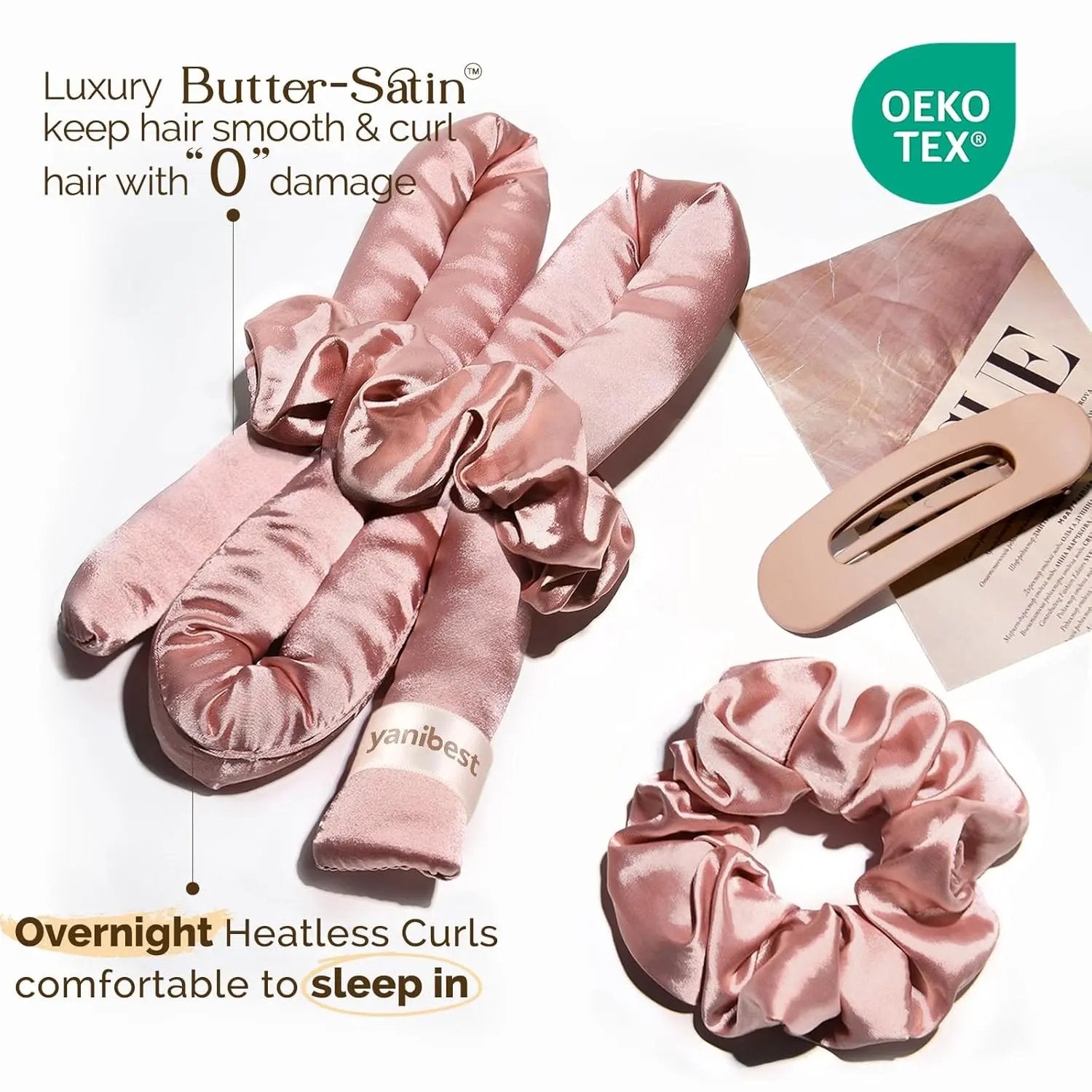 Heatless Butter-Satin™ Hair Curling Rod No-Heat Overnight Curls