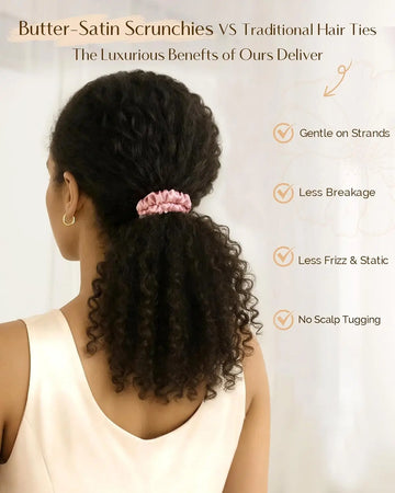 Skinny Butter Satin Hair Scrunchies 6 in 1 - Blush & Bronze
