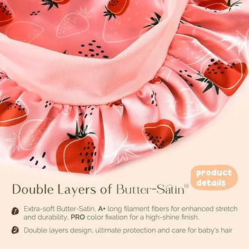 Super Baby Double Layer Silk Butter Satin Bonnet 2 in 1 Set