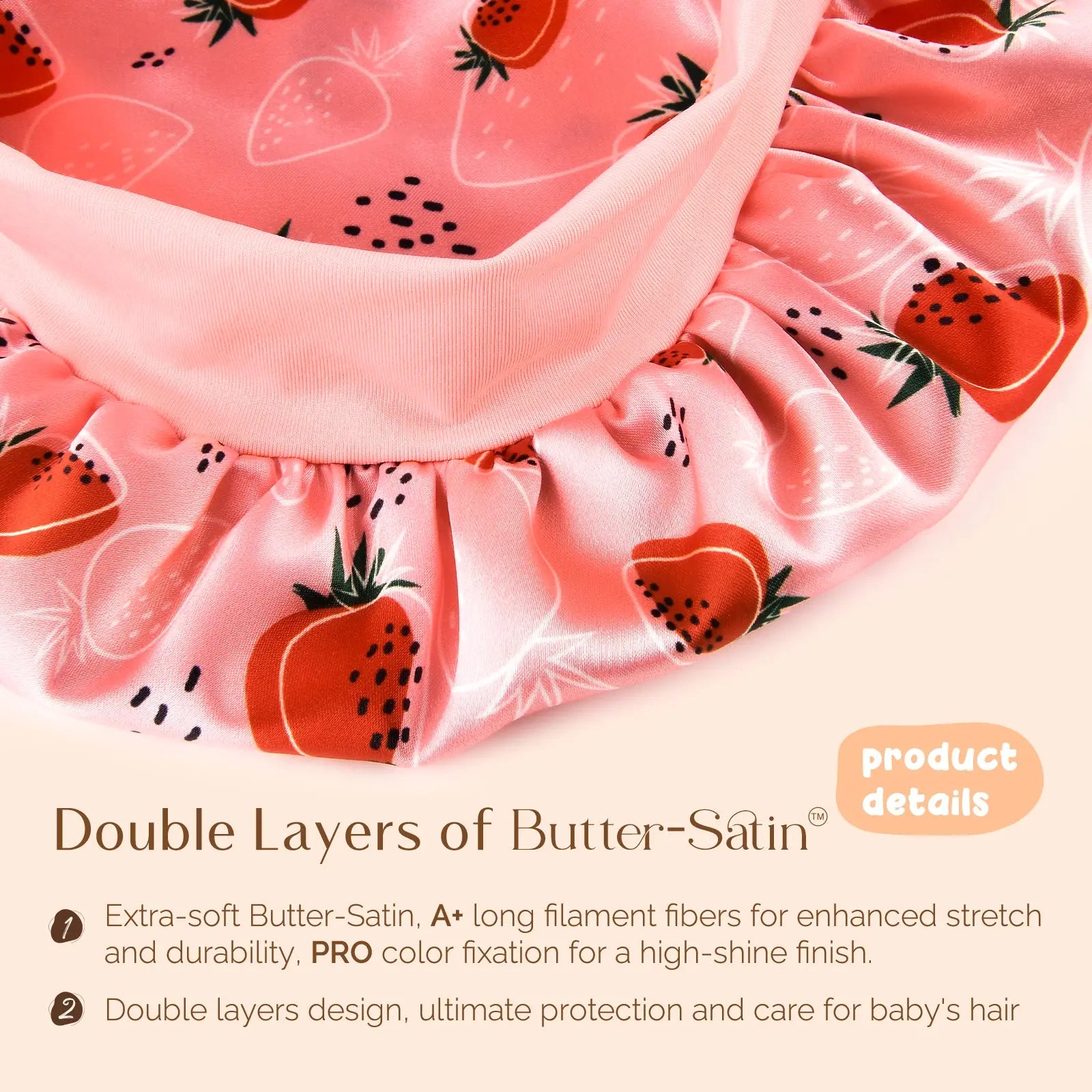Super Baby Double Layer Butter Satin Bonnet 2 in 1 Set YANIBEST