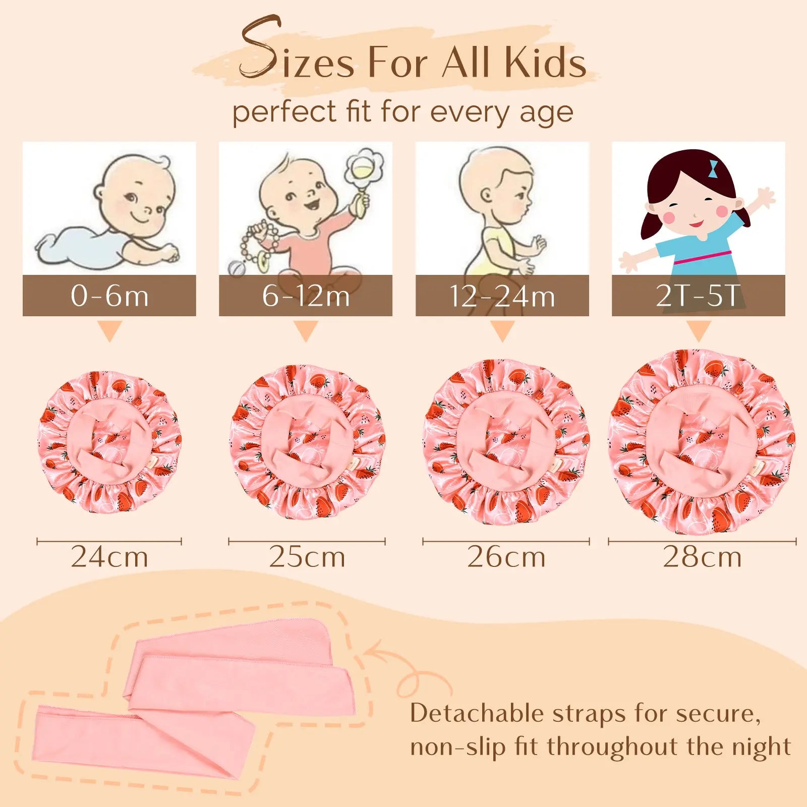 Super Baby Double Layer Butter Satin Bonnet 2 in 1 Set YANIBEST