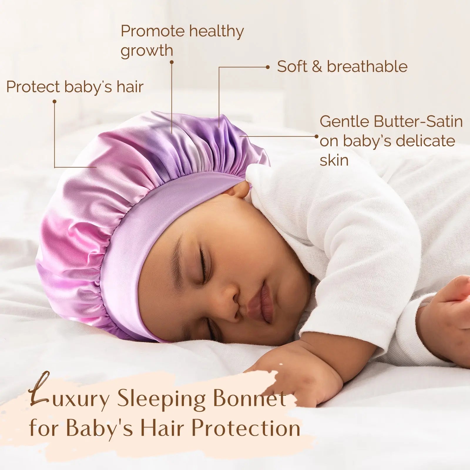 Super Baby Double Layer Butter Satin Bonnet 2 in 1 Set YANIBEST