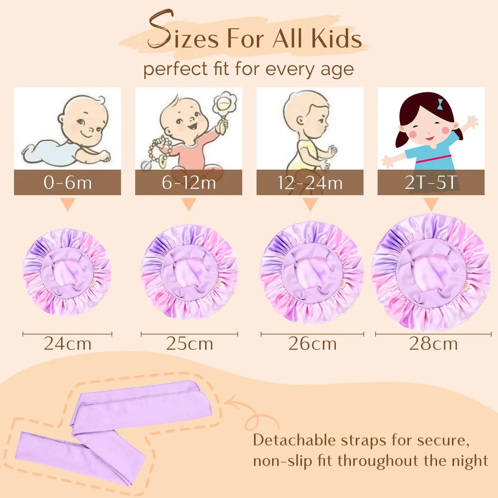 Super Baby Double Layer Butter Satin Bonnet 2 in 1 Set YANIBEST