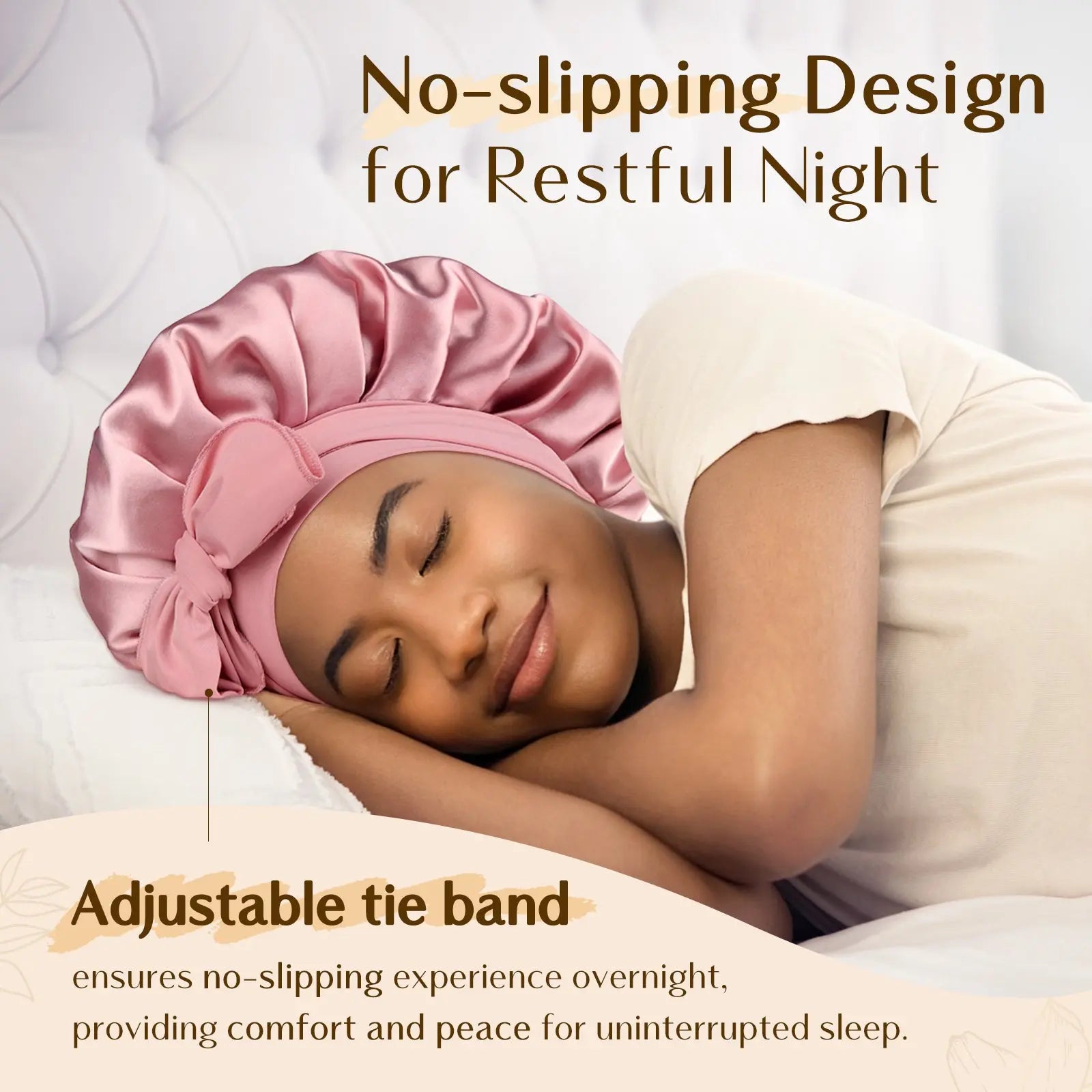 Tie Band Double Layer Butter Satin Bonnet | Dual Colors YANIBEST