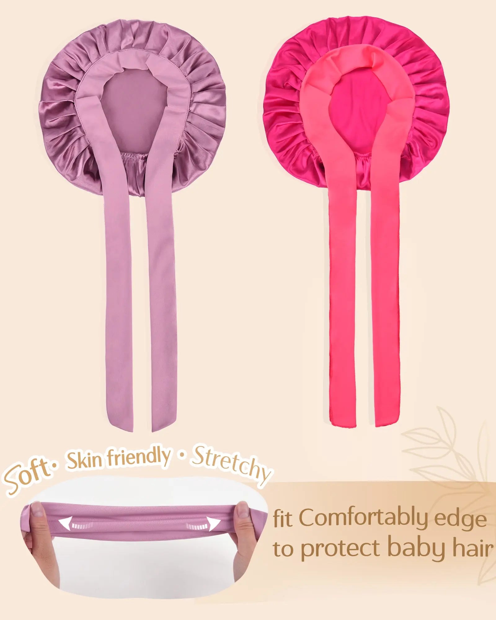 Toddler Tie Band Butter Satin Bonnet YANIBEST