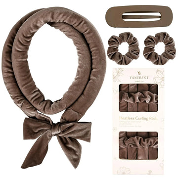 Velvet Heatless Hair Curler Band - Brown