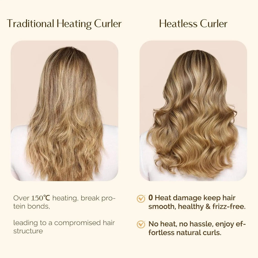 Velvet Heatless Hair Curler Rods - Blush Pink YANIBEST