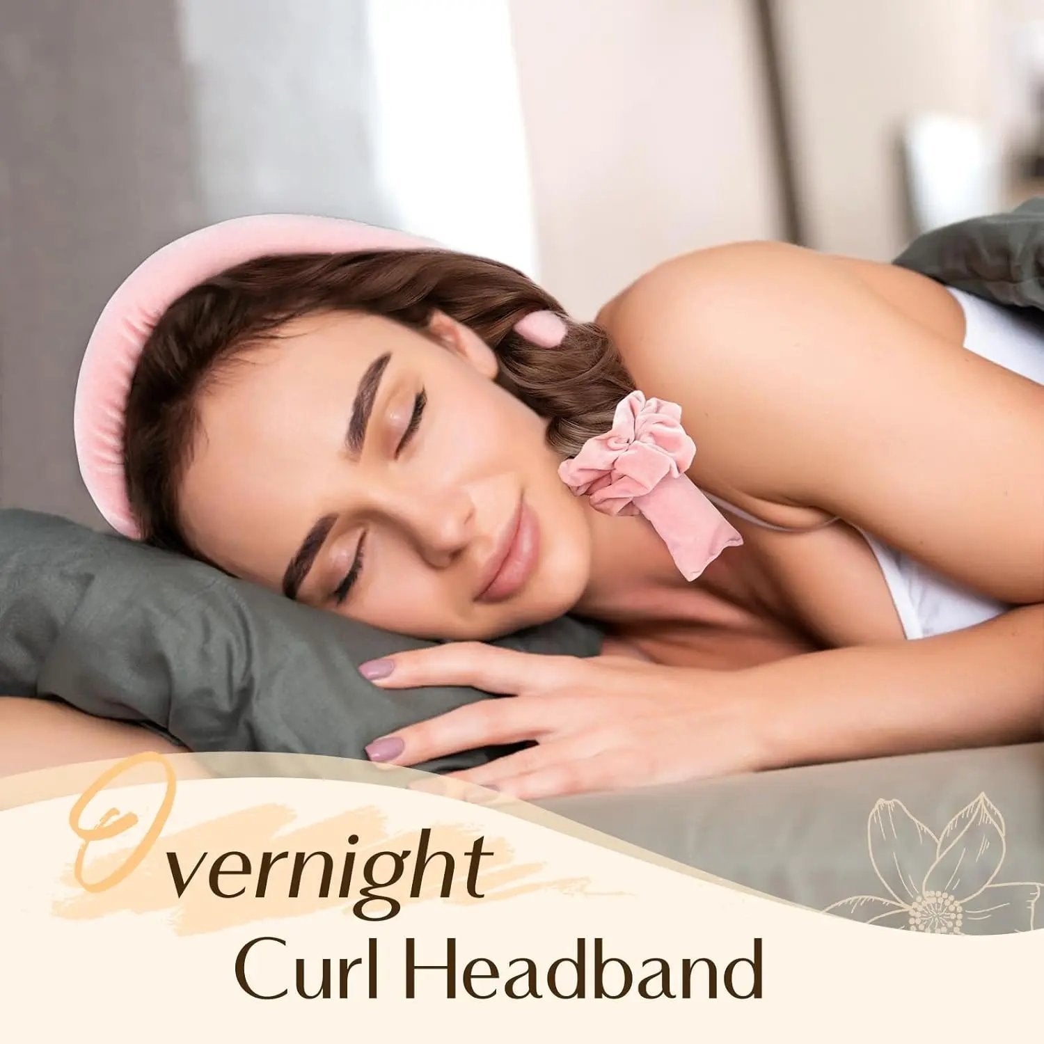 Velvet Heatless Hair Curler Rods - Blush Pink YANIBEST